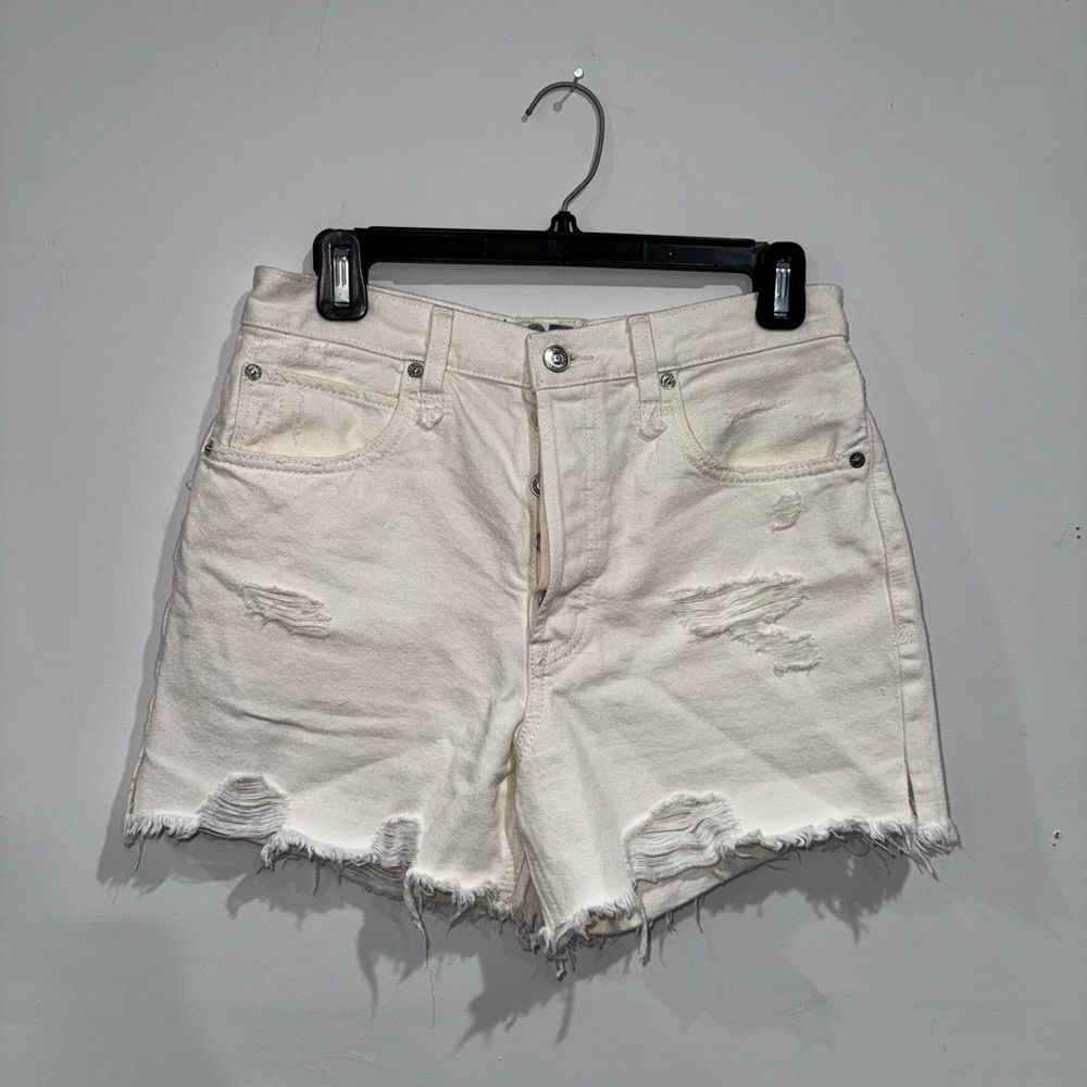 We The Free White Distressed Jean Shorts